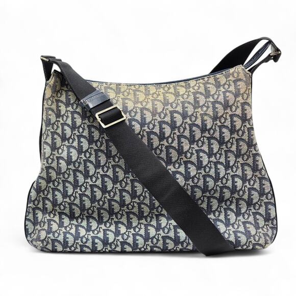 Christian Dior Trotter Monogram Canvas Unisex Messenger Bag Navy Blue – vintage - Picture 1 of 10